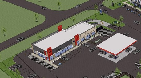 Design rendering for McDonald's and gas bar