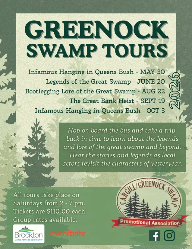 Greenock Swamp Tours 2026 Poster